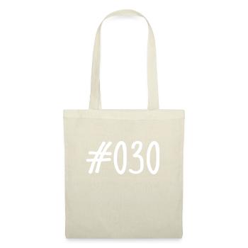 #030 - Hashtag 030 - Vorwahl - Berlin - Hauptstadt - Stoffbeutel - Natur - Vorne