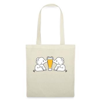 Couple d'équipe 2 amis équipage alcool bière d'éléphant sucer - Sac en tissu - nature - Devant