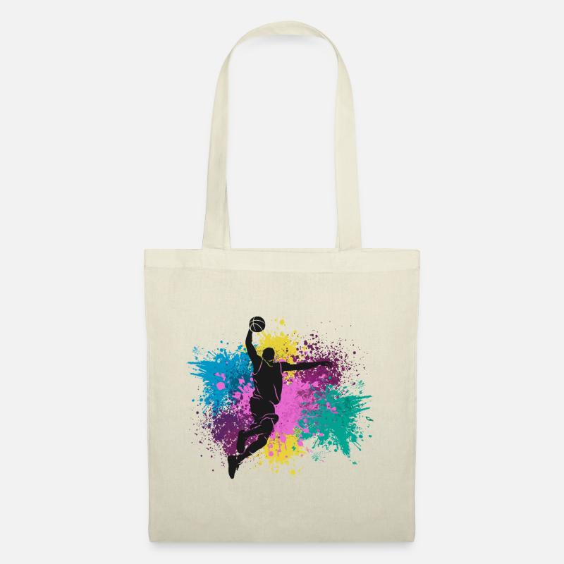 Basket-ball éclaboussures de couleur Grungy - Sac en tissu - nature