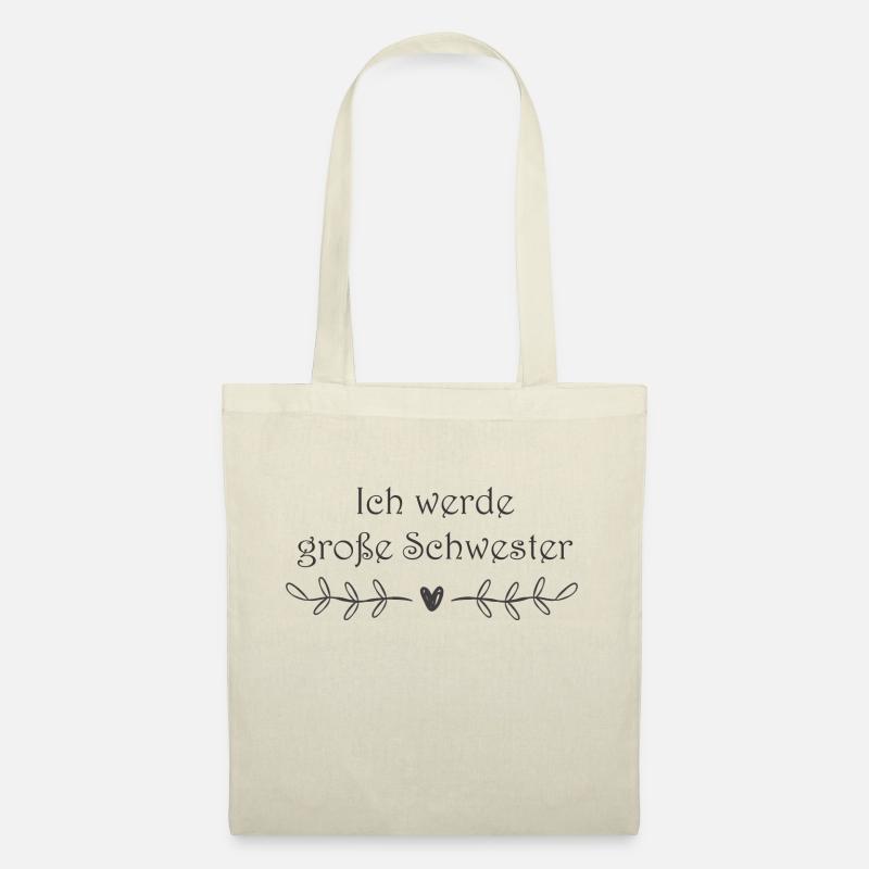 Ich werde große Schwester - Stoffbeutel - Natur