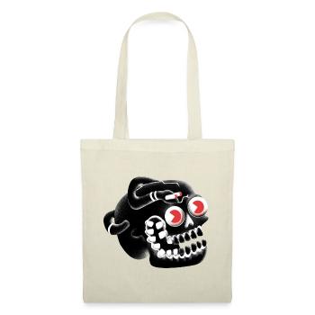 Halloween-Motiv mit Totenkopf und Schlange - Stoffbeutel - Natur - Vorne