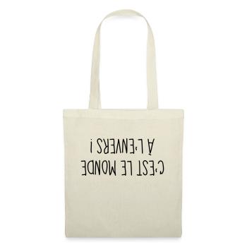 A l'Envers - Citation - Humour - Comique - Fun - Sac en tissu - nature - Devant