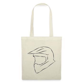 Croquis de casque de motocross - Sac en tissu - nature - Devant