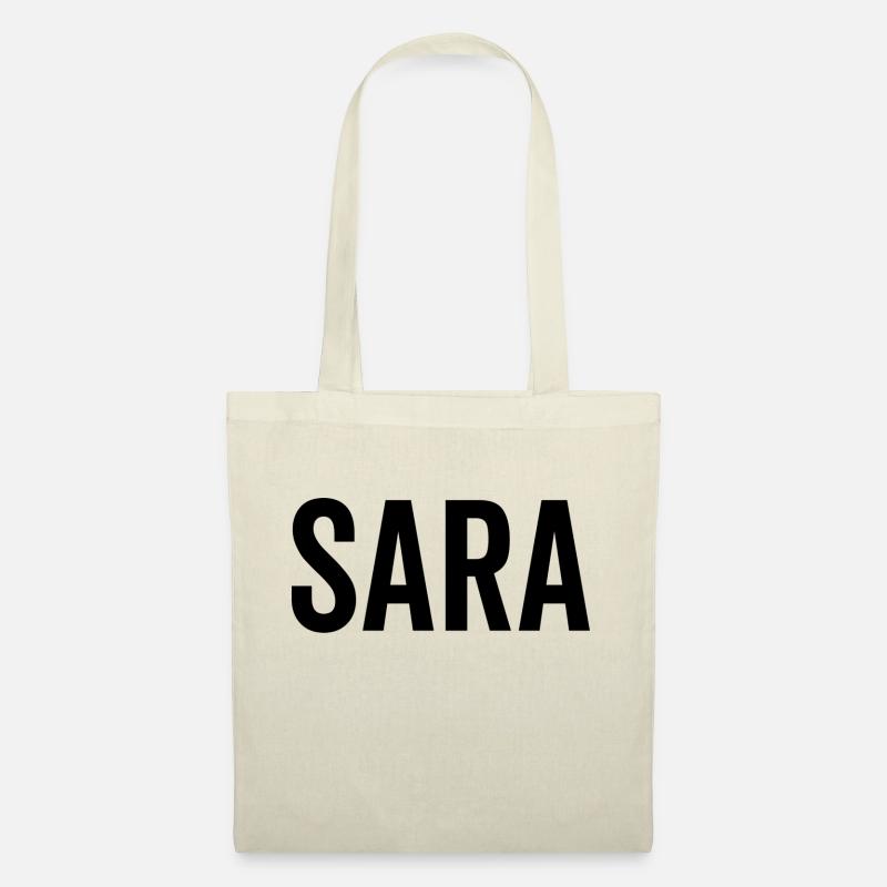 Sara Custom Name Schriftart Text Geburtstag - Stoffbeutel - Natur