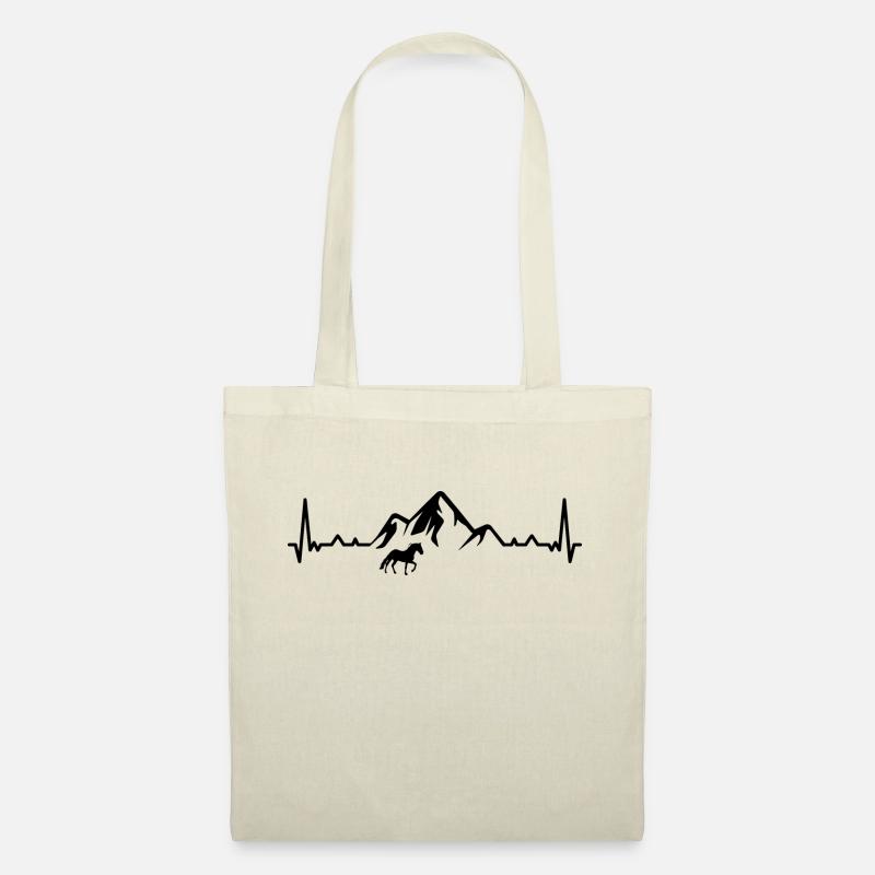 Heartbeat-Berg 1 und Pferd - (2) - Stoffbeutel - Natur