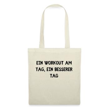 Workout am Tag - Stoffbeutel - Natur - Vorne