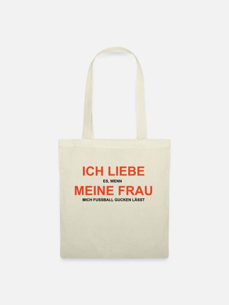Cooles „Ich Liebe Meine Frau“ Design für Männer - Stoffbeutel - Natur