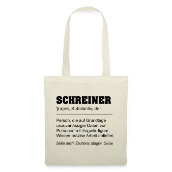 Lustige Definition Beruf Schreiner - Stoffbeutel - Natur - Vorne
