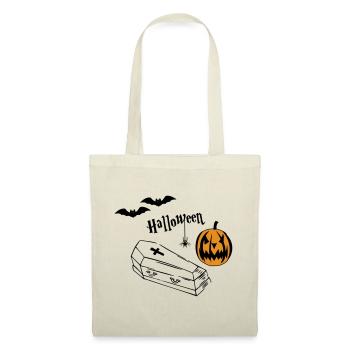 Silhouette de citrouille d’Halloween - Sac en tissu - nature - Devant