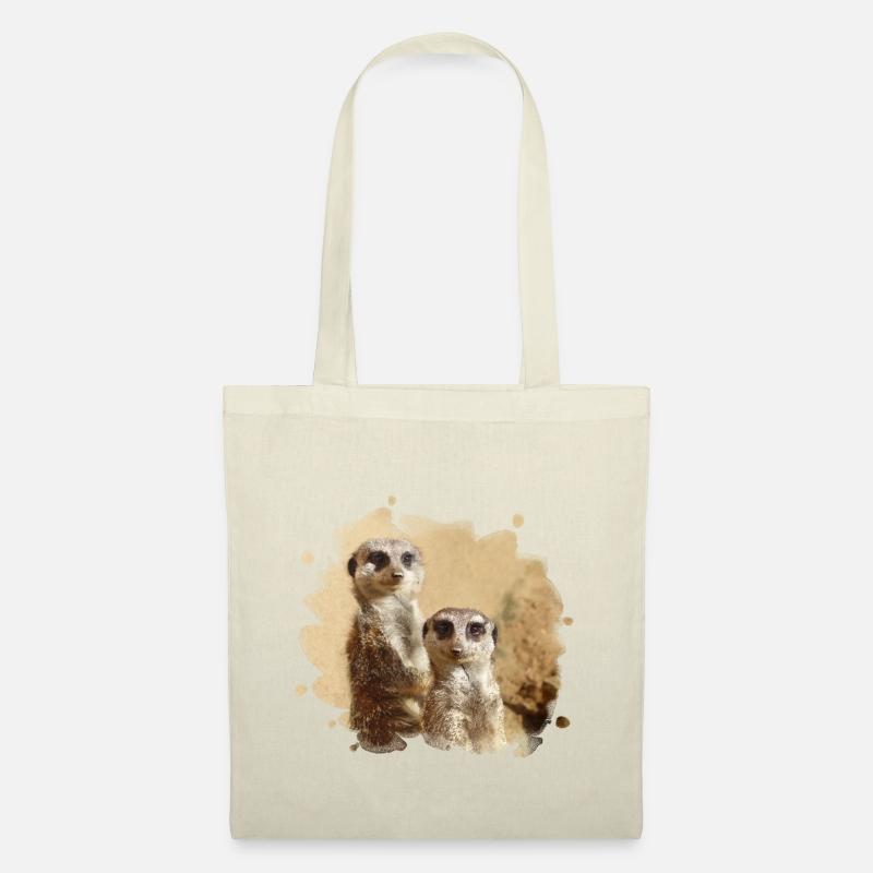 Deux suricates sourient à la caméra. - Sac en tissu - nature