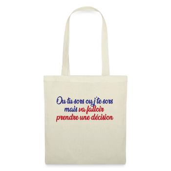 Ou je te sors - Sac en tissu - nature - Devant