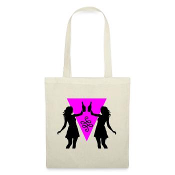 Silhouette de fille de fête célébrant la consommation d’alcool - Sac en tissu - nature - Devant