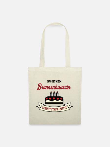 Geburtstag Brunnenbauerin Brunnenbauer Brunnenbau - Stoffbeutel - Natur