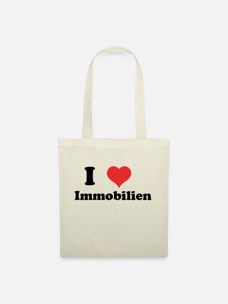 i love Immobilien - Stoffbeutel - Natur