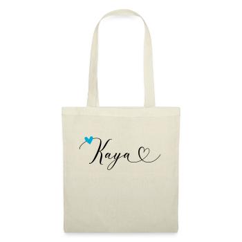 Kaya Nom Prénom Calligraphie Coeur - Sac en tissu - nature - Devant
