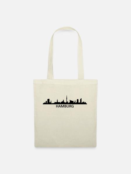 Skyline Hamburg Name - Stoffbeutel - Natur