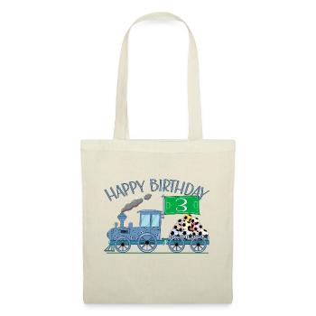 Children's Train Railway Happy Birthday Football 3 - Tote Bag - nature - Front