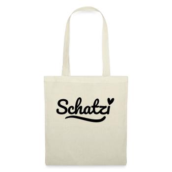 Schatzi Schrift Herz - Stoffbeutel - Natur - Vorne