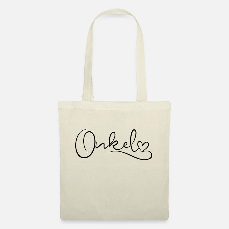 Onkel Schrift mit Herz - Stoffbeutel - Natur