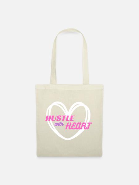 Hustle with Heart (pink) - Stoffbeutel - Natur