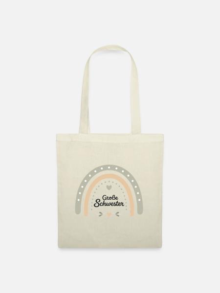 Boho Regenbogen | Schwester | Geschwisterdesign - Stoffbeutel - Natur