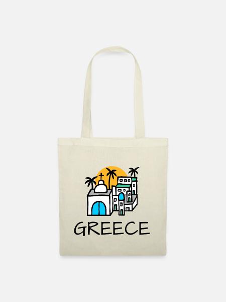 Stadt Dorf Griechenland Greece - Stoffbeutel - Natur
