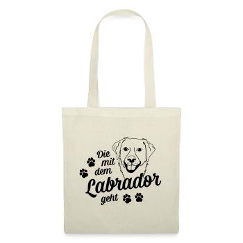 Die mit dem Labrador geht - Hundepfoten - Stoffbeutel - Natur - Vorne