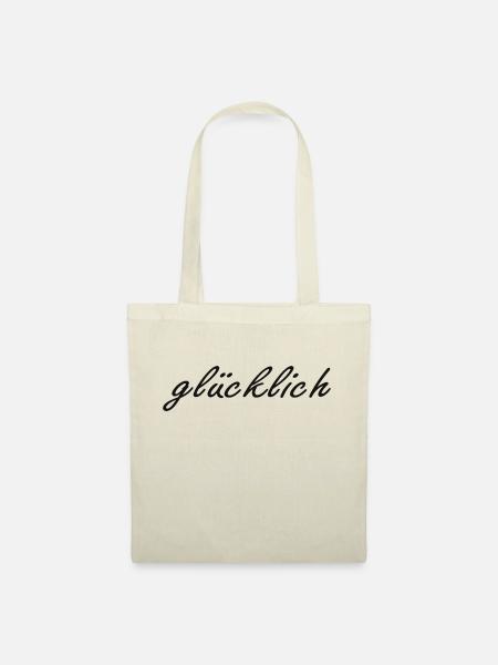 glücklich - Stoffbeutel - Natur