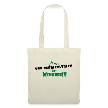 une puéricultrice - Sac en tissu - nature - Devant