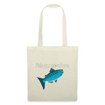 Fischer ohne Fisch lustiges Geschenk für Angler - Stoffbeutel - Natur - Vorne