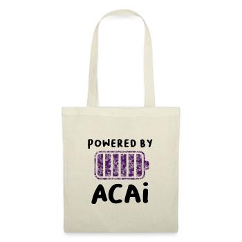 Powered by Acai - Acai Beere Superfood Vegan lila - Stoffbeutel - Natur - Vorne