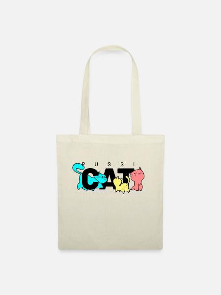 pussi cats schwarz - Stoffbeutel - Natur