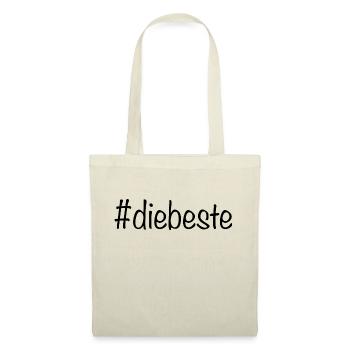 #diebeste - Schwarz - Stoffbeutel - Natur - Vorne