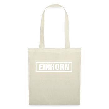 Einhorn Rahmen weiss big - Stoffbeutel - Natur - Vorne