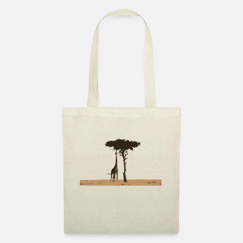 Giraffe und Baum in der afrikanischen Savane - Stoffbeutel - Natur