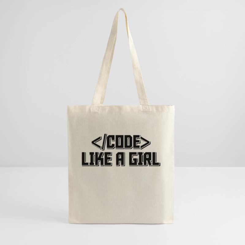 Code Like A Girl Coder Programmer Software Develop Stoffbeutel