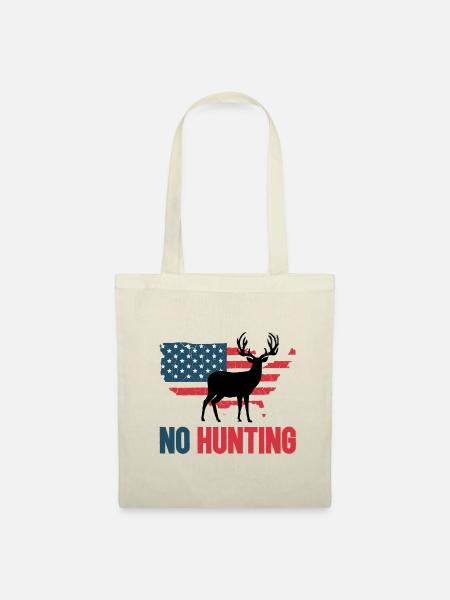 Anti Chasse Keine Jagd USA - Stoffbeutel - Natur