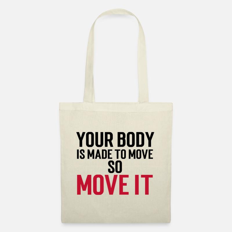 Your Body Is Made To Move - So Move It Schwarz/Rot - Stoffbeutel - Natur