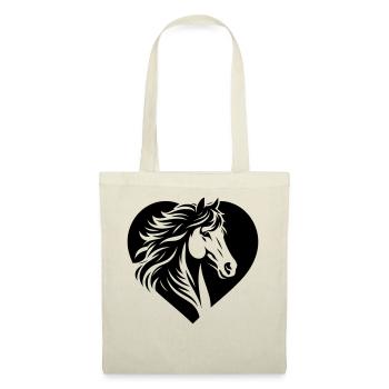 Coeur de tête de cheval - Sac en tissu - nature - Devant