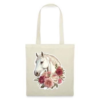 Cheval avec des fleurs - Sac en tissu - nature - Devant