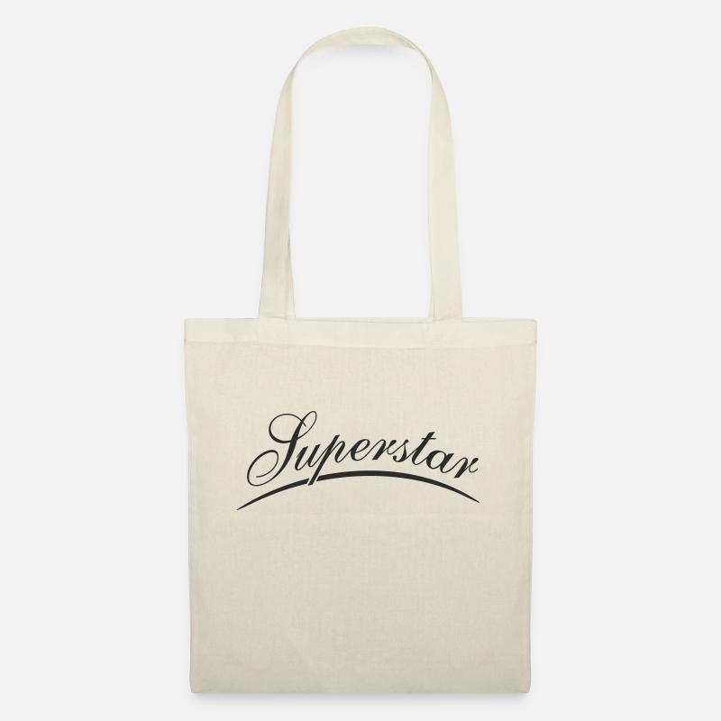 Lettrage superstar en écriture cursive - Sac en tissu - nature