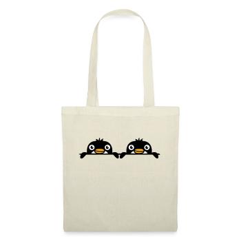 2 penguins friends peeking out from behind the wall Team - Tote Bag - nature - Front