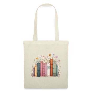 Livres avec des fleurs - Sac en tissu - nature - Devant