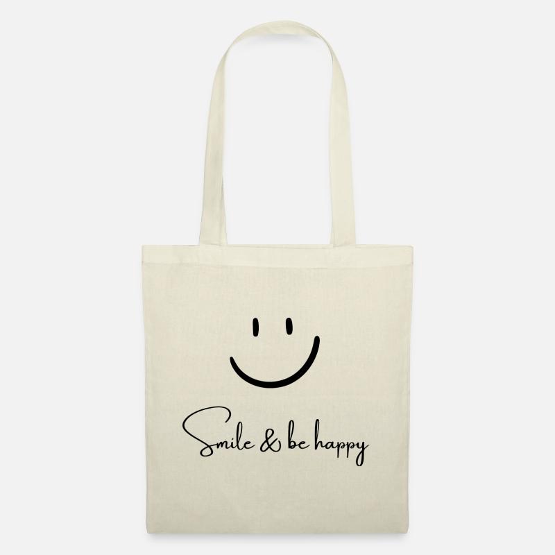 Smile & be happy - Stoffbeutel - Natur