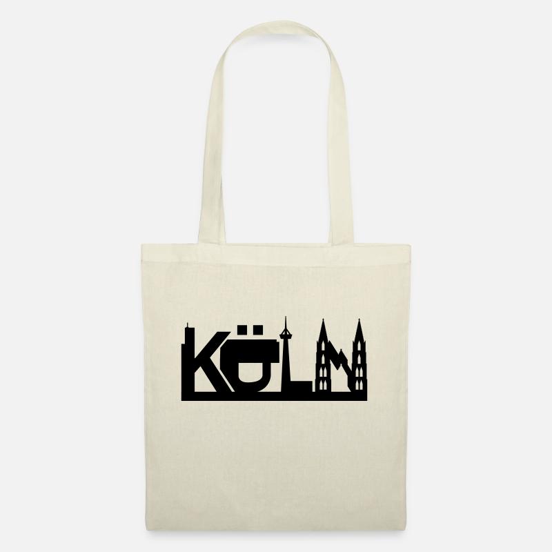 Köln Skyline mit Sehenswürdigkeiten - Stoffbeutel - Natur