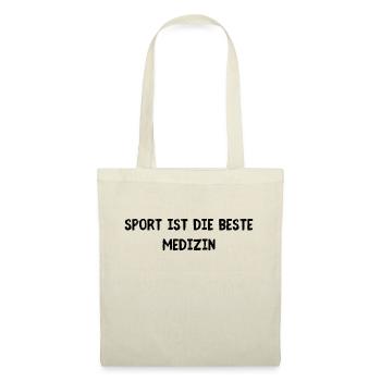 Sport ist die beste Medizin - Stoffbeutel - Natur - Vorne