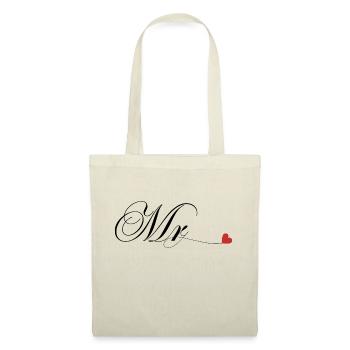 T-shirt de couple assorti Mr et Mme - Sac en tissu - nature - Devant