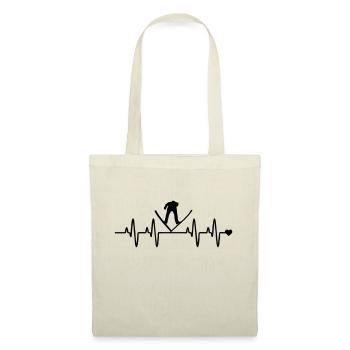 Sauteur à ski coeur - Sac en tissu - nature - Devant