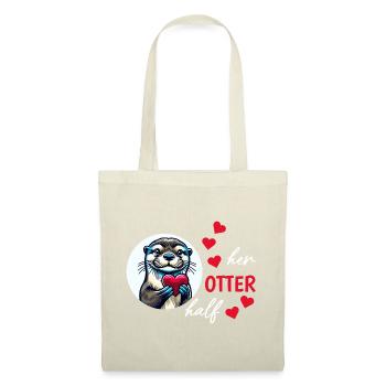 Otter half liebe geschenk - Stoffbeutel - Natur - Vorne