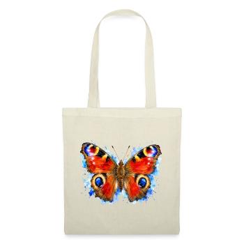 Pfauenschmetterling Aglais io Aquarell-Stil - Stoffbeutel - Natur - Vorne